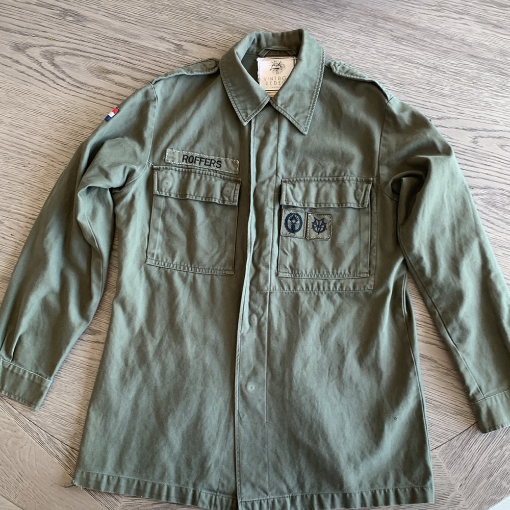 Vintage Redeux Lion Army Jacket. Unisex Jacket. Forest Green. View 2